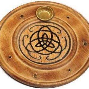 Incense Holder Wooden - Triquetra