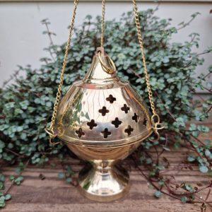 Large Brass Hanging Incense Censer