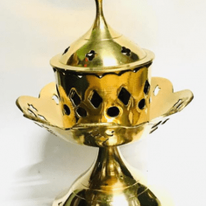 Brass Incense & Cone Holder - large Lotus